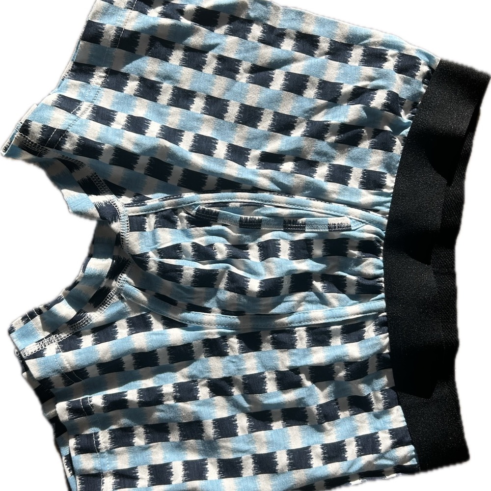 Blue and White Boxers with Geometric Design *New without tags*